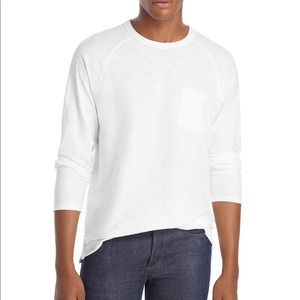 NWT VINCE White Slub Crewneck Long Sleeve Tee